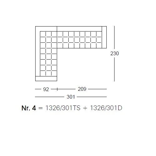 1326 Alfa_ Nr.4_  301 x 230 x H 65 cm