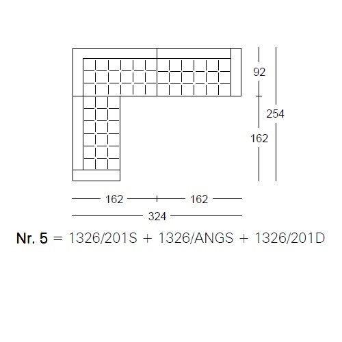 1326 Alfa_ Nr.5_  324 x 254 x H 65 cm