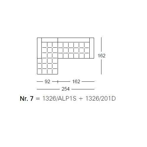 1326 Alfa_ Nr.7_  254 x 162 x H 65 cm