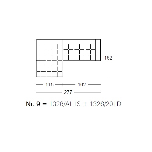 1326 Alfa_ Nr.9_  277 x 162 x H 65 cm