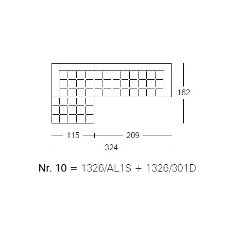 1326 Alfa_ Nr.10_  324 x 162 x H 65 cm