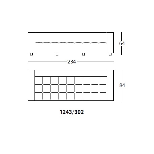 Kilt_ 1243/302_ 234 x 84 x H 64 cm