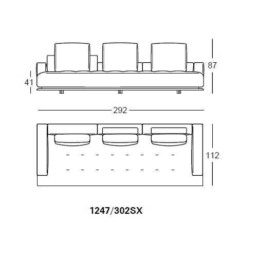 Shiki_ 1247/302SX_ 292 x 112 x H 87 cm