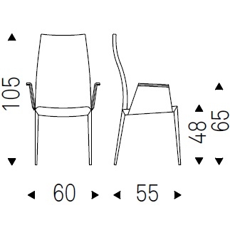 Norma HB_ 60 x 55 x H 105 cm