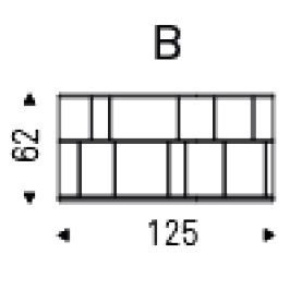 Wally B_ 125 x 26 x H 62 cm