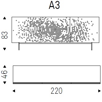 A3_ 220 x 47 x H 83 cm - Voyager