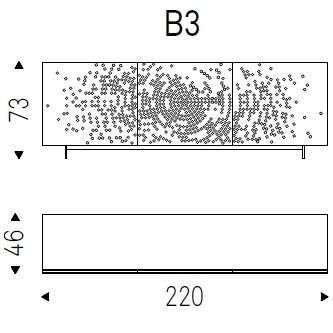 B3_ 220 x 47 x H 73 cm - Voyager
