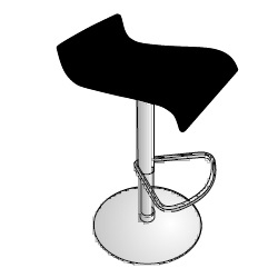 Pam_ Schwarzer Kunststoff (40 x 43 x H 89.5 cm)