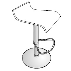 Pam_ Weißes „Synderme“-Leder (43 x 44 x H 87 cm)