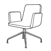 Vik Office_ 71.5 x 71.5 x H 84.4 cm (Con reposabrazos)