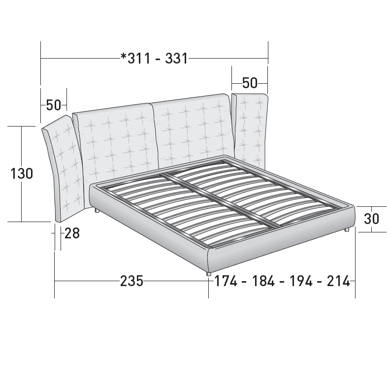 Angle PL_ Gestell H25 - Feste Federleisten mit Härteregulierung