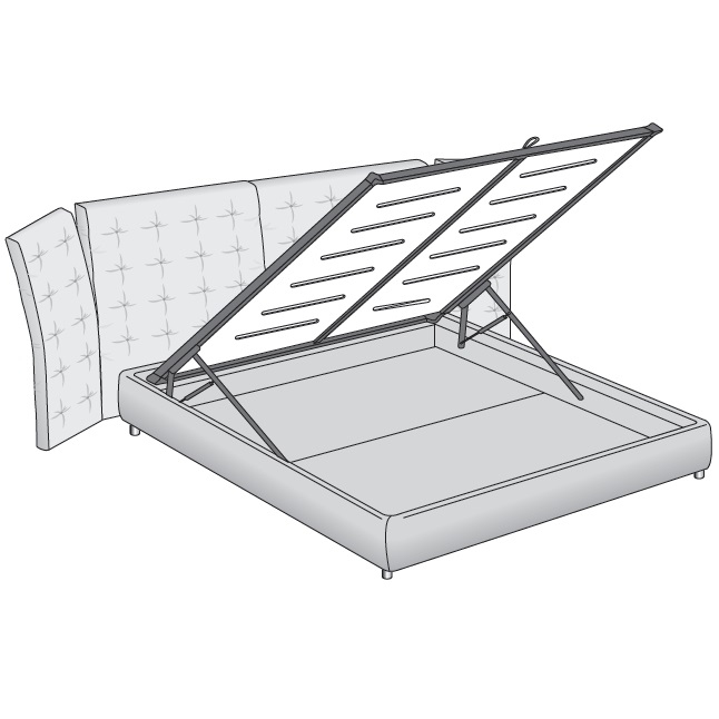 Angle PL_ Bettkasten-Gestell - Orthopädische Holzplatte