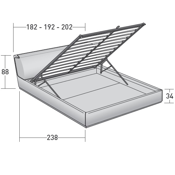 Gentleman Low_ Storage base - Adjustable slatted base