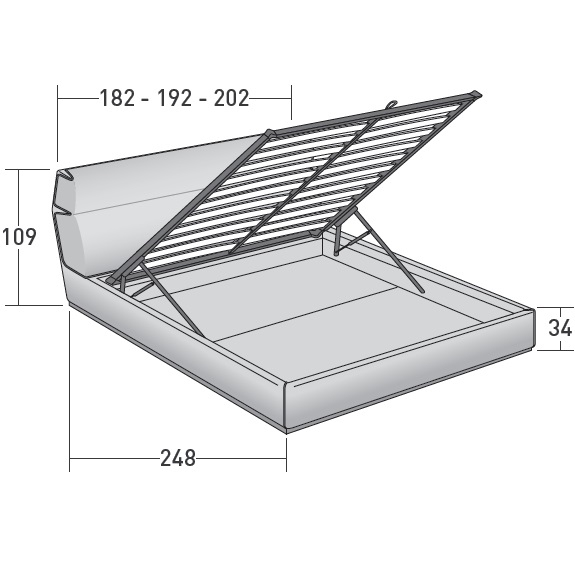 Gentleman High_ Storage base - Adjustable slatted base