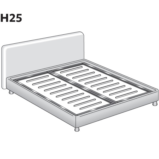 Notturno 2_ Gestell H25 - Orthopädische Holzplatte