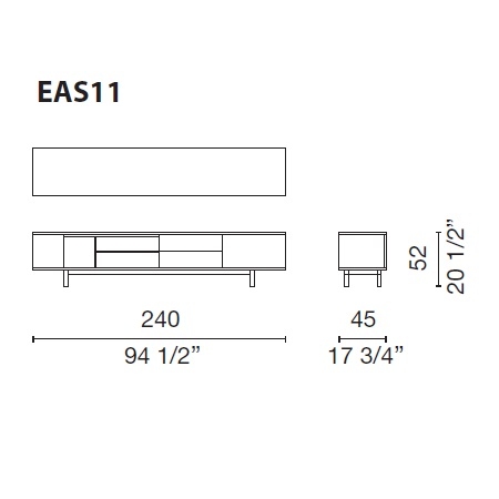 Easy_ 240 x 45 x H 52 cm (EAS11) 