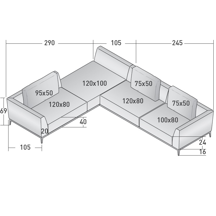 Olivier_ F_ 290 x 350 x H 69 cm