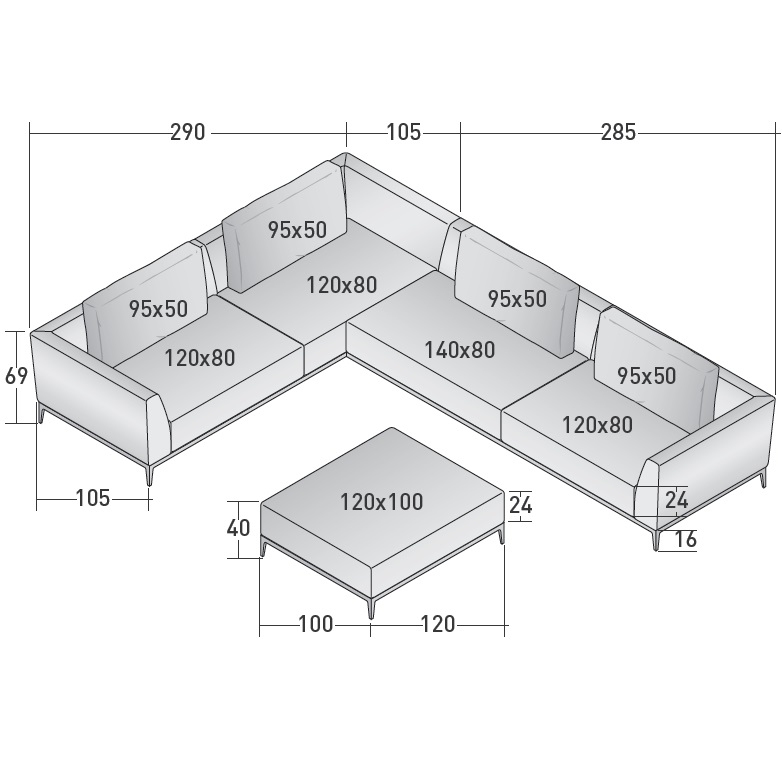 Olivier_ G_ 290 x 390 x H 69 cm