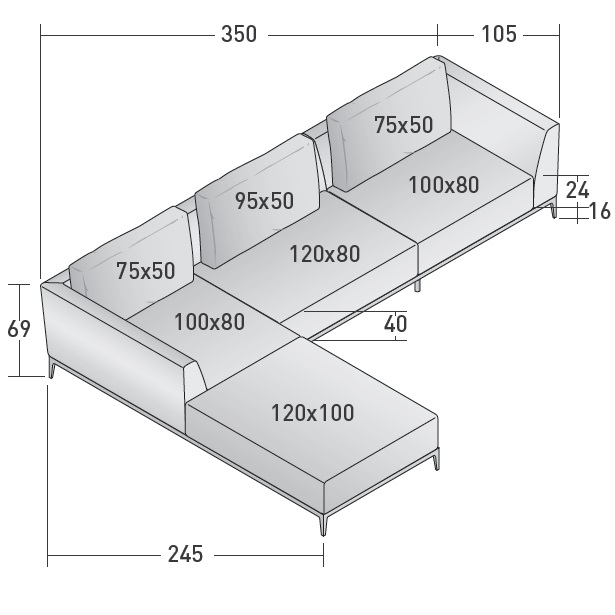 Olivier_ M_ 350 x 245 x H 69 cm
