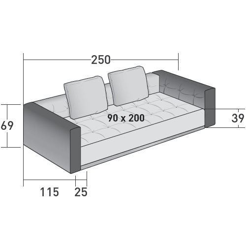 Doze_ A_ 250 x 115 x H 69 cm