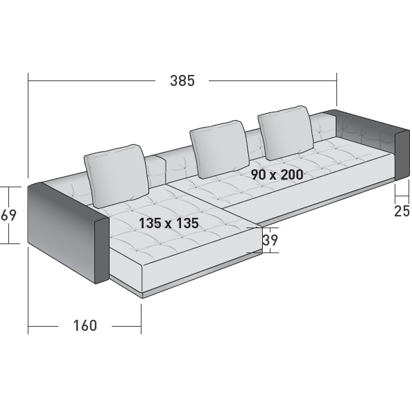 Doze_ D_ 385 x 160 x H 69 cm