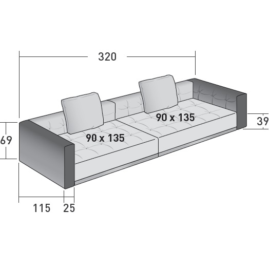 Doze_ E_ 320 x 115 x H 69 cm
