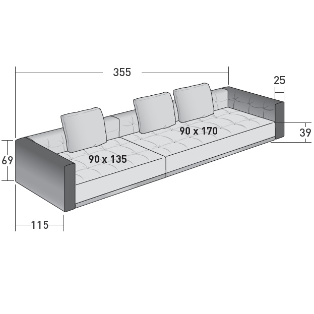 Doze_ H_ 355 x 115 x H 69 cm