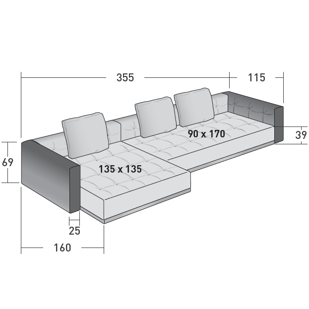 Doze_ I_ 355 x 160 x H 69 cm
