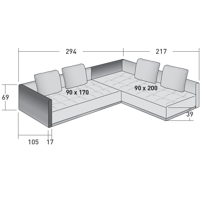 Doze Flat_ N_ 294 x 217 x H 69 cm