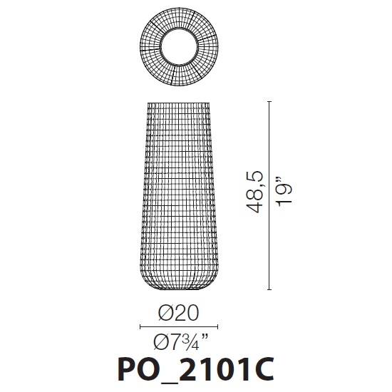 PO_2101C_ Ø 20 x H 48.5 cm