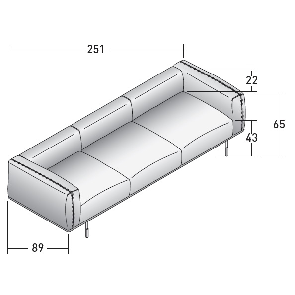 Binario_ A_ 251 x 89 x H 65 cm