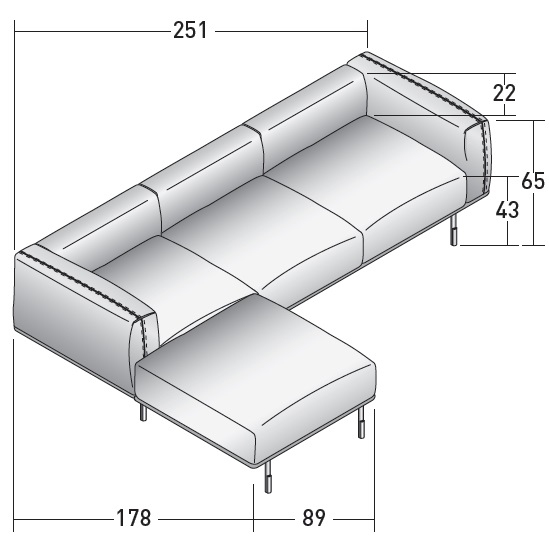 Binario_ B_ 251 x 178 x H 65 cm