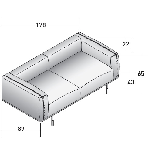 Binario_ C_ 178 x 89 x H 65 cm