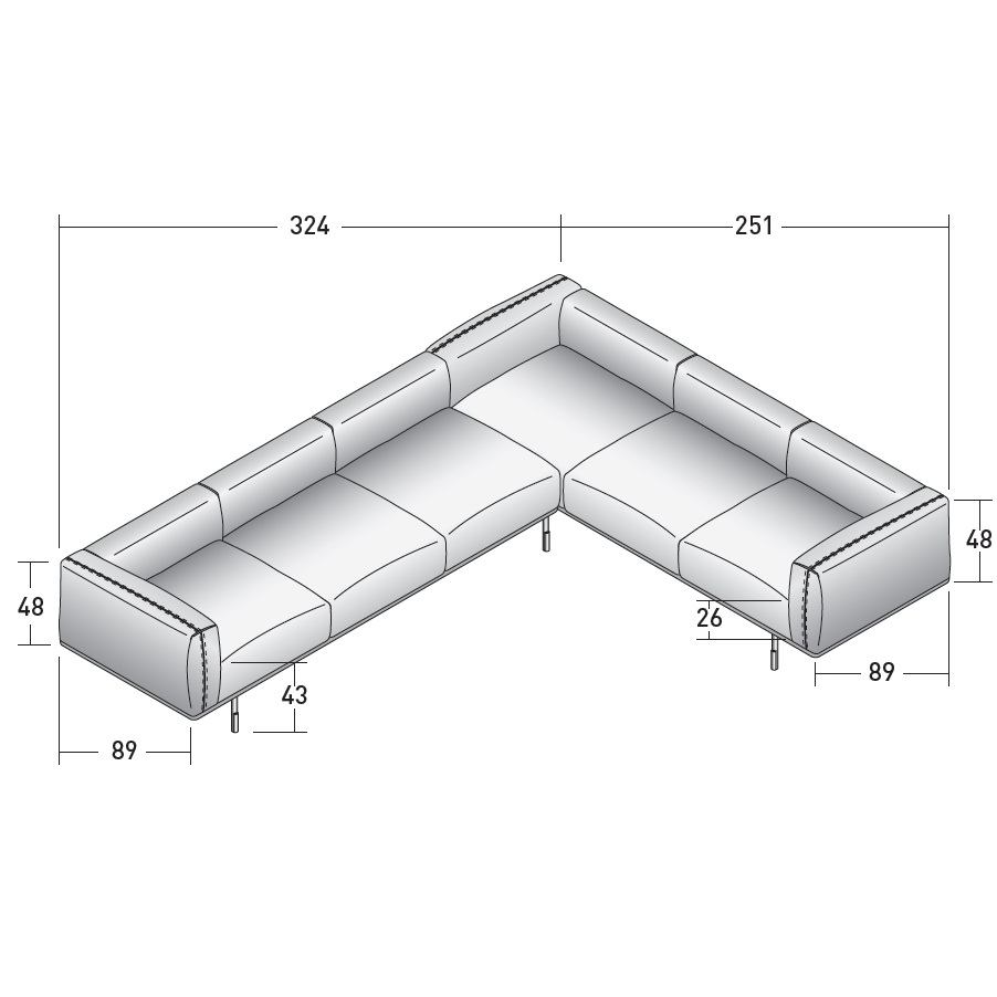 Binario_ G_ 324 x 251 x H 65 cm