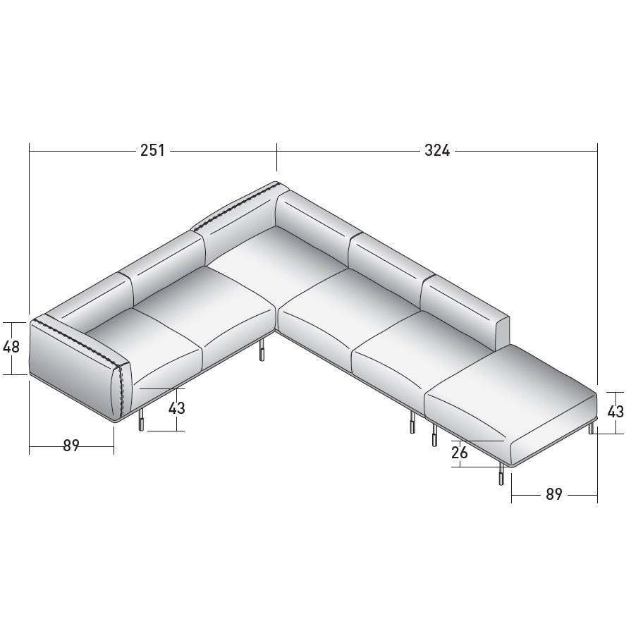 Binario_ H_ 251 x 324 x H 65 cm