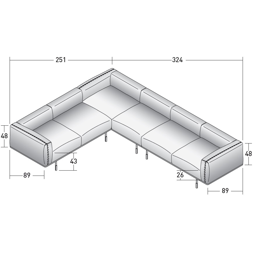 Binario_ I_ 251 x 324 x H 65 cm
