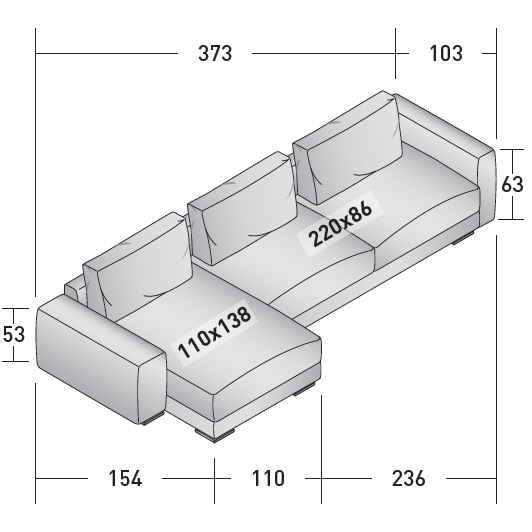 Myplace_ A1_ 373 x 154 x H 63 cm