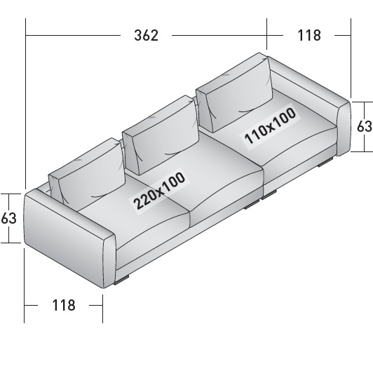 Myplace_ B1_p100_ 362 x 118 x H 63 cm