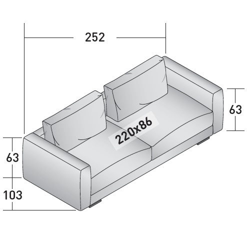 Myplace_ B2 _p86_ 252 x 103 x H 63 cm
