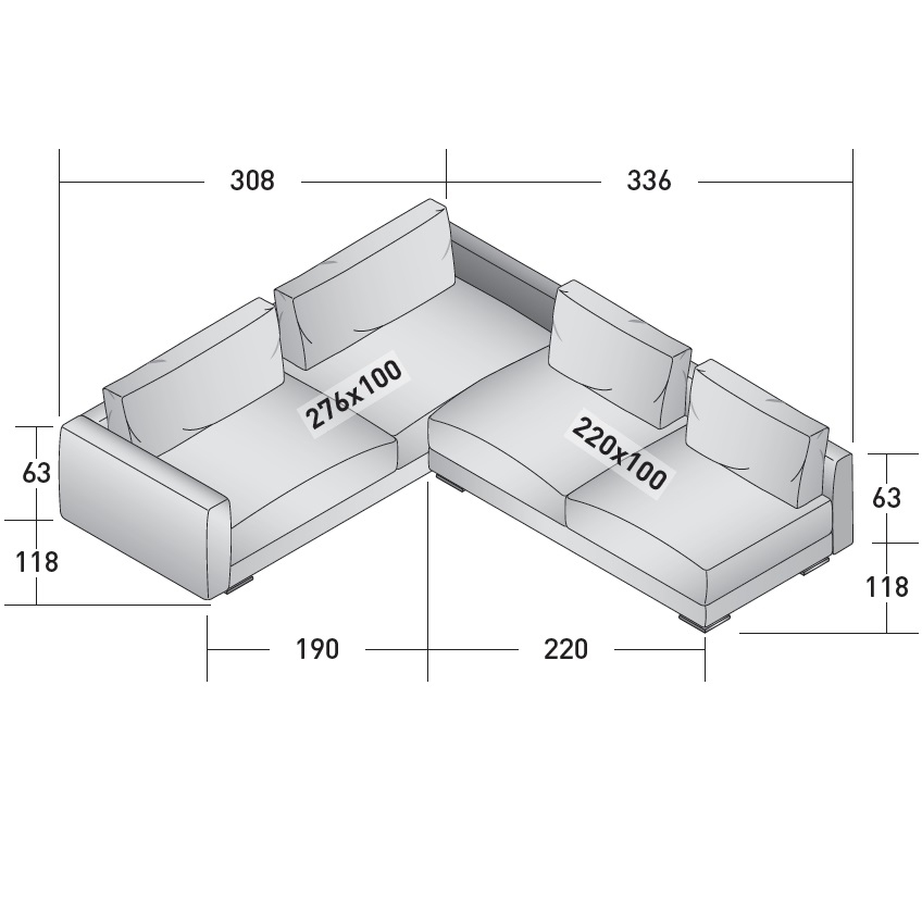 Myplace_ F_ 308 x 336 x H 63 cm