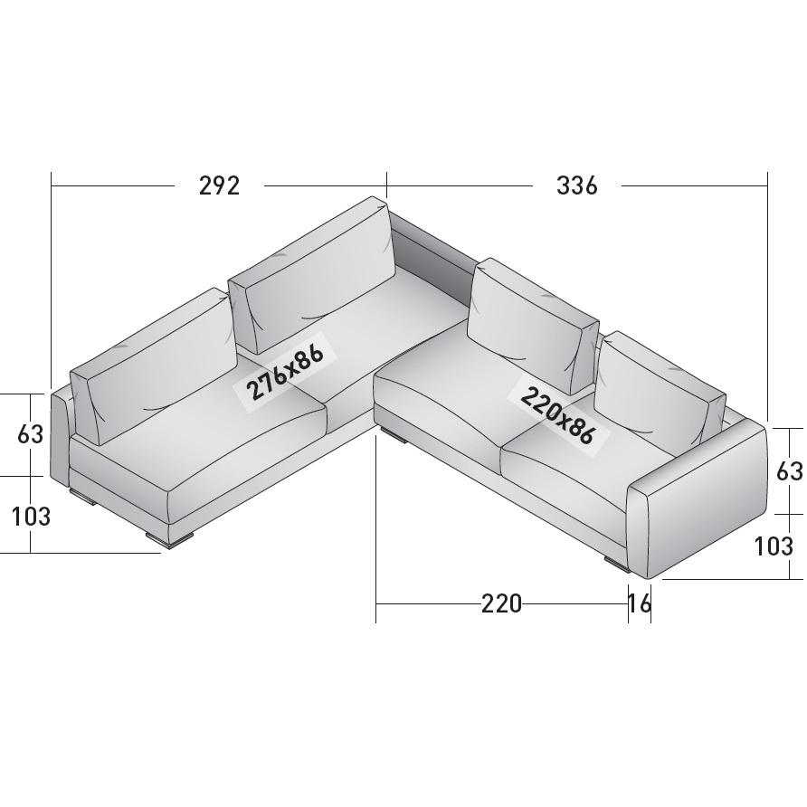 Myplace_ G_ 292 x 336 x H 63 cm
