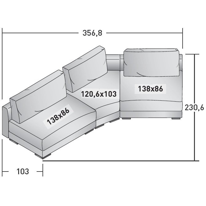 Myplace_ I_ 356.8 x 230.6 x H 63 cm