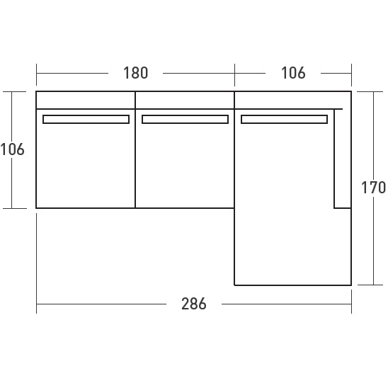 Icon_ C_ 286 x 170 x H 68 cm