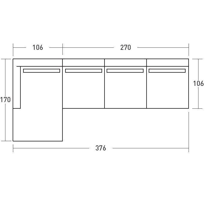 Icon_ E_ 376 x 170 x H 68 cm