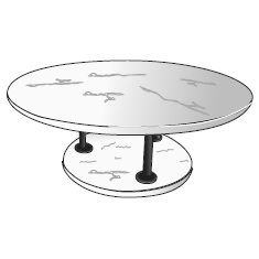 Astair Coffee_ White marble / Black lacquered