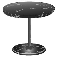 Astair Side_ Black marble / Bordeaux lacquered (Ø 45 x H 37 cm)