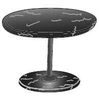 Astair Side_ Black marble / Bordeaux lacquered (Ø 32 x H 28.5 cm)