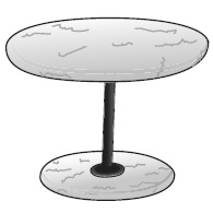 Astair Side_ White marble / Black lacquered (Ø 32 x H 28.5 cm)