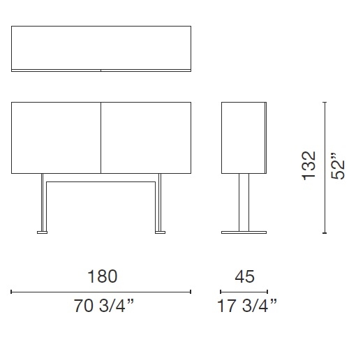 LX_3_ 180 x 45 x H 132 cm