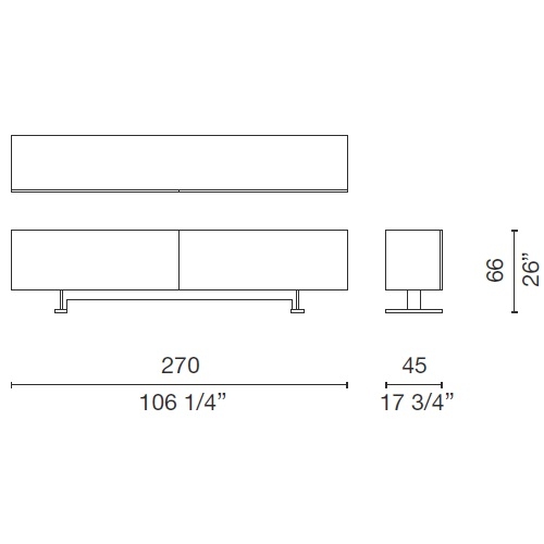 LX_16_ 270 x 45 x H 66 cm (2 Schiebetüren)